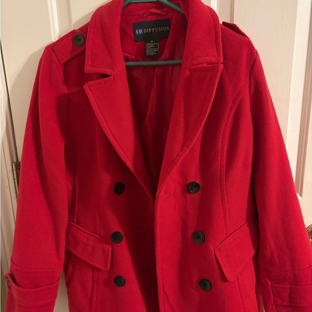 Red Double-Breasted Coat